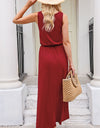 Slit Round Neck Sleeveless Dress