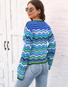 Striped Openwork Tied Cardigan