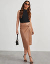 Twist Detail High Waist Skirt