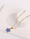 Flower Pendant Stainless Steel Necklace