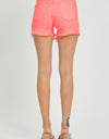 RISEN Tummy Control High Rise Fray Hem Denim Shorts