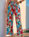 Tied Printed Wide Leg Pants