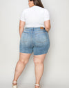 Judy Blue Full Size High Waist Raw Hem Denim Shorts