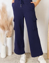 RISEN Drawstring Relaxed Cargo Wide Leg Pants