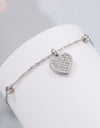 Inlaid Rhinestone Titanium Steel Heart Bracelet