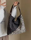 Leopard Contrast Adjustable Strap Shoulder Bag