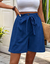 Tied High Waist Shorts with Pockets