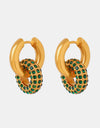 Titanium Steel Inlaid Zircon Double-Hoop Earrings