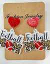 Heart Shape Sports Theme Acrylic Dangle Earrings