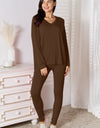 Basic Bae Full Size V-Neck Soft Rayon Long Sleeve Top and Pants Lounge Set