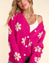 Haptics Full Size Daisy Floral Button Down Long Sleeve Cardigan