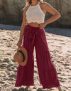 Tied Ruched Wide Leg Pants