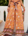 Bohemian Tie Waist Palazzo Pants