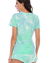 Tie-Dye Round Neck Short Sleeve Top and Shorts Lounge Set