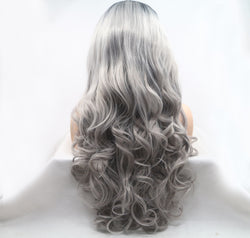 13*3" Lace Front Wigs Synthetic Long Wavy 24" 130% Density