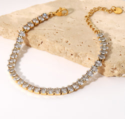 Inlaid Zircon 18K Gold Plated Bracelet