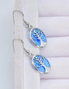 Opal Blue Platinum-Plated Drop Earrings