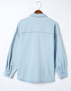 Plus Size Snap Down Pocketed Denim Jacket