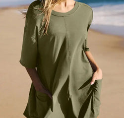 Lovelet Backless Round Neck Half Sleeve Romper