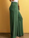 Smocked Waist Texture Wide Leg Pants