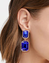 Geometrical Shape Glass Stone Dangle Earrings