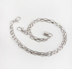 Double Layered Iron Chain Belt with Lock Charm