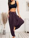 Tied Mid Waist Long Harem Pants