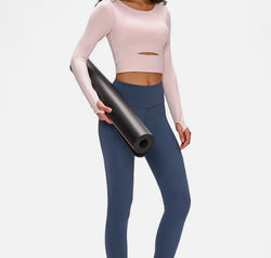 Long Sleeve Cropped Top With Sports Strap