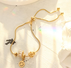 Heart Charm Titanium Steel Bracelet