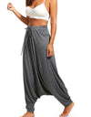 Tied Mid Waist Long Harem Pants