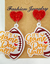 Heart Shape Sports Theme Acrylic Dangle Earrings