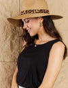 Fame Wild One Leopard Ribbon Straw Hat