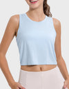 Drawstring Cutout Round Neck Active Tank