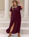 Plus Size Round Neck Half Sleeve Dress