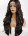 13*2" Lace Front Wigs Synthetic Long Wave 26" Heat Safe 150% Density in Brown