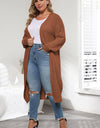 Plus Size Open Front Long Sleeve Cardigan