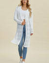 Double Take Full Size Open Front Longline Cardigan