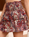 Printed Smocked Waist Mini Skirt