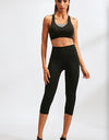 Slim Fit Wide Waistband Active Leggings with Pockets