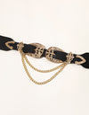 Chain Detail Double Buckle Belt