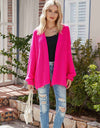 Rib-Knit Open Front Drop Shoulder Cardigan