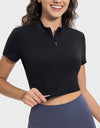 Quarter Zip Short Sleeve Active T-Shirt