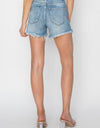 RISEN High Rise Frayed Hem Denim Shorts