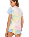 Tie-Dye Round Neck Short Sleeve Top and Shorts Lounge Set