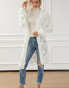 Openwork Open Front Dropped Shoulder Cardigan