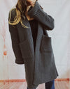 Open Front Long Sleeve Cardigan with Pockets