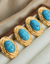 18K Gold-Plated Natural Stone Earrings