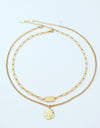 Gold-Plated Double-Layered Pendant Necklace