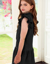 Tie Neck Flutter Sleeve Dress