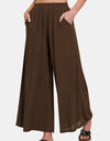 Zenana Woven Wide Leg Pants With Pockets